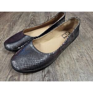 FS/NY Women's Zappa low wedge Ballet Flats Shoes 9 Metallic Made In Italy